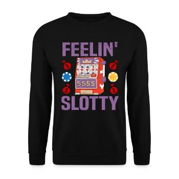 Casino Gambling Slot Machine à sous Jeu de cartes - Sweat-shirt Unisexe - noir - Devant - Alina (178cm) & Michal (187cm)