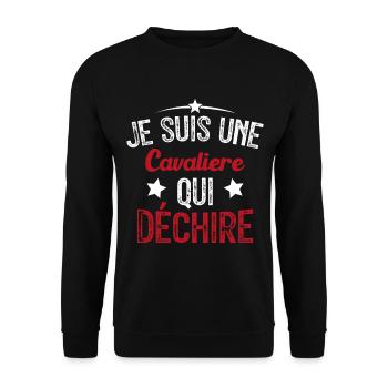 Je suis une Cavalière Qui Déchire - Sweat-shirt Unisexe - noir - Devant - Alina (178cm) & Michal (187cm)