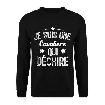 Je suis une Cavalière Qui Déchire - Sweat-shirt Unisexe - noir - Devant - Alina (178cm) & Michal (187cm)
