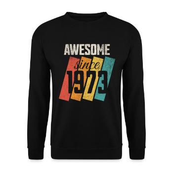 Awesome since 1973 50. Geburtstag - Unisex Pullover - Schwarz - Vorne - Alina (178cm) & Michal (187cm)