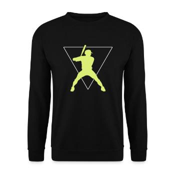 Baseball Logo - Unisex Sweatshirt - black - Front - Alina (178cm) & Michal (187cm)