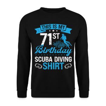 71 Year Old Scuba Diver Snorkeling Mask Dive - Unisex Sweatshirt - black - Front - Alina (178cm) & Michal (187cm)