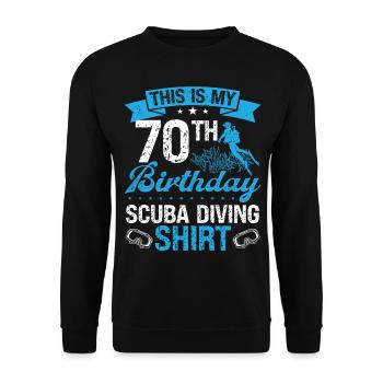 70 Year Old Scuba Diver Snorkeling Mask Dive - Unisex Sweatshirt - black - Front - Alina (178cm) & Michal (187cm)