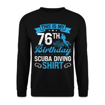 76 Year Old Scuba Diver Snorkeling Mask Dive - Unisex Sweatshirt - black - Front - Alina (178cm) & Michal (187cm)