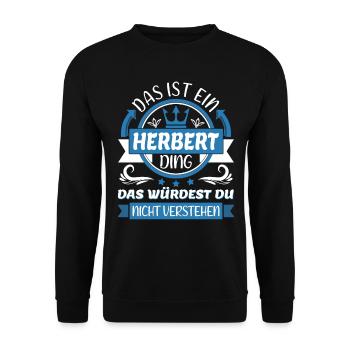 Herbert Name Vorname Namenstag Namensgeschenk - Unisex Pullover - Schwarz - Vorne - Alina (178cm) & Michal (187cm)