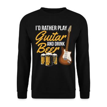 Je préfère jouer de la guitare et boire de la bière - Bass Guita - Sweat-shirt Unisexe - noir - Devant - Alina (178cm) & Michal (187cm)