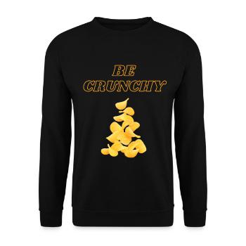 Be Crunchy Bleib Knusprig Lustiger Spruch Cool - Unisex Pullover - Schwarz - Vorne - Alina (178cm) & Michal (187cm)