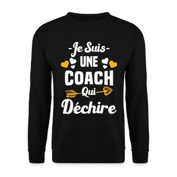 Je Suis Une Coach Qui Déchire - Sweat-shirt Unisexe - noir - Devant - Alina (178cm) & Michal (187cm)