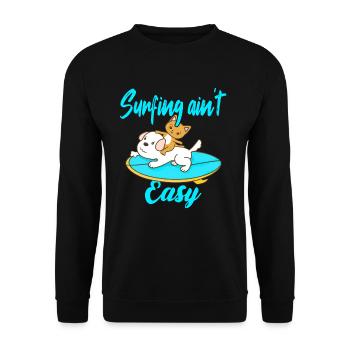 Surfing ain't Easy - Unisex Pullover - Schwarz - Vorne - Alina (178cm) & Michal (187cm)