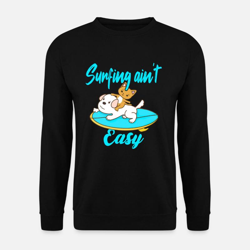 Surfing ain't Easy - Unisex Pullover - Schwarz