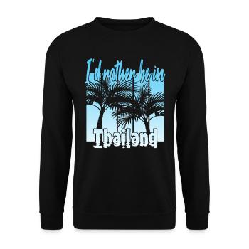 Ich wäre lieber in Thailand - Unisex Pullover - Schwarz - Vorne - Alina (178cm) & Michal (187cm)