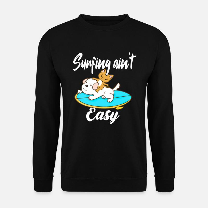 Surfing ain't Easy - Unisex Pullover - Schwarz
