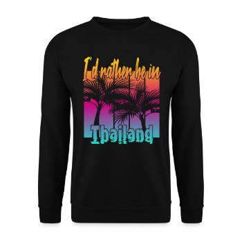 Ich wäre lieber in Thailand - Unisex Pullover - Schwarz - Vorne - Alina (178cm) & Michal (187cm)