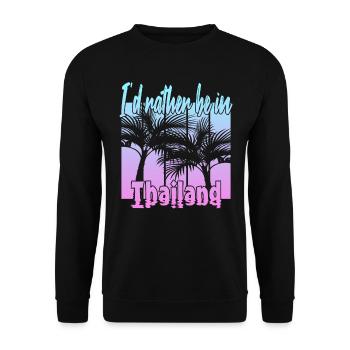 Ich wäre lieber in Thailand - Unisex Pullover - Schwarz - Vorne - Alina (178cm) & Michal (187cm)