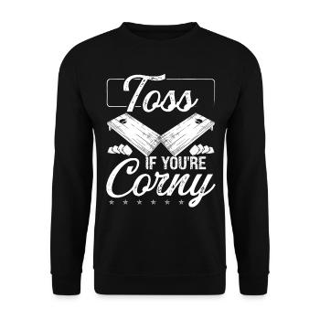 Cornhole Game Toss si vous êtes ringard Cornhole TossCo - Sweat-shirt Unisexe - noir - Devant - Alina (178cm) & Michal (187cm)