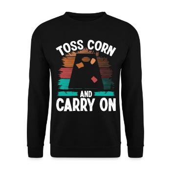 Cornhole Toss Corn and Carry on Cornhole Tosser - Unisex Pullover - Schwarz - Vorne - Alina (178cm) & Michal (187cm)