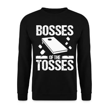 Cornhole Game Boss of the Tosses Cornhole Player - Unisex Sweatshirt - black - Front - Alina (178cm) & Michal (187cm)