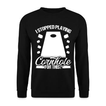 Cornhole Player J’ai arrêté de jouer Cornhole Team - Sweat-shirt Unisexe - noir - Devant - Alina (178cm) & Michal (187cm)