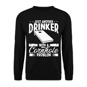 Cornhole Player Beer Cornhole Drinking Team - Unisex Sweatshirt - black - Front - Alina (178cm) & Michal (187cm)