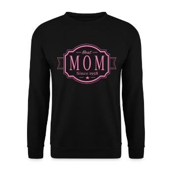 Best Mom since 1958 - Unisex Sweatshirt - black - Front - Alina (178cm) & Michal (187cm)