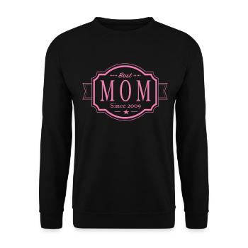 Best Mom since 2009 - Unisex Sweatshirt - black - Front - Alina (178cm) & Michal (187cm)