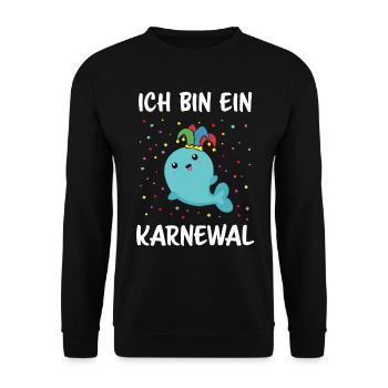 Karneval Fasnacht Konfetti Kostümersatz Karnewal - Unisex Pullover - Schwarz - Vorne - Alina (178cm) & Michal (187cm)