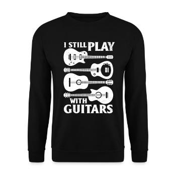 Bass Guitar Electric Guitar Player - I Still Play - Unisex Pullover - Schwarz - Vorne - Alina (178cm) & Michal (187cm)