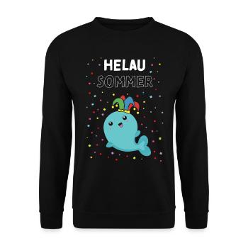 Helau Karneval Konfetti Sommerurlaub Sommerferien - Unisex Pullover - Schwarz - Vorne - Alina (178cm) & Michal (187cm)