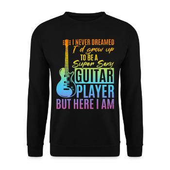 Bass Guitar - I'd Grow Up To Be A Super Sexy Guita - Unisex Sweatshirt - black - Front - Alina (178cm) & Michal (187cm)