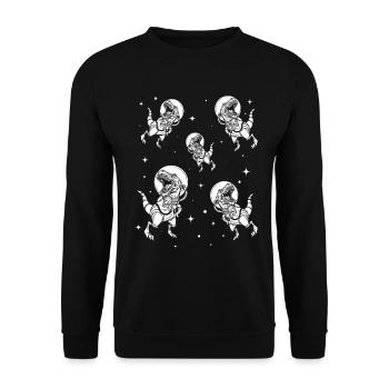 Dino Astronaut - Space Travel Dinosaur Astronaut - Unisex Pullover - Schwarz - Vorne - Alina (178cm) & Michal (187cm)