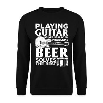 Jouer de la guitare résout la plupart de mes problèmes - Guitare - Sweat-shirt Unisexe - noir - Devant - Alina (178cm) & Michal (187cm)
