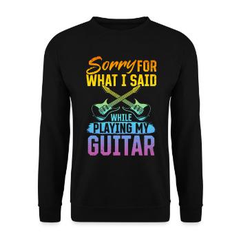 Désolé pour ce que j’ai dit en jouant de la guitare - Ba - Sweat-shirt Unisexe - noir - Devant - Alina (178cm) & Michal (187cm)