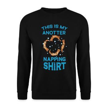 My Anotter Napping Shirt Otter Nap Sleep - Unisex Sweatshirt - black - Front - Alina (178cm) & Michal (187cm)