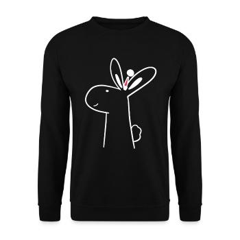 Rabbit Christmas Hat Christmas Sweet Xmax - Unisex Sweatshirt - black - Front - Alina (178cm) & Michal (187cm)
