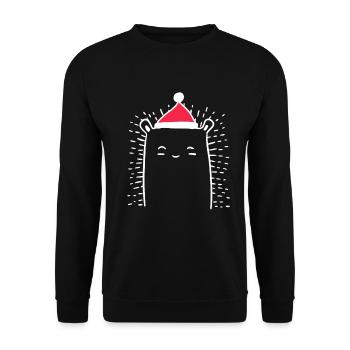 Igel Weihnachtsmütze Weihnachten Süß Xmax - Unisex Pullover - Schwarz - Vorne - Alina (178cm) & Michal (187cm)