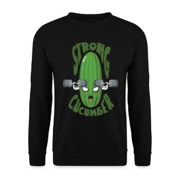 Starker Gurken-vegetarischer Veganer Bodybuilder - Unisex Pullover - Schwarz - Vorne - Alina (178cm) & Michal (187cm)