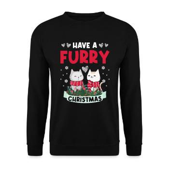 Haben Sie Einen Pelzigen - Unisex Pullover - Schwarz - Vorne - Alina (178cm) & Michal (187cm)