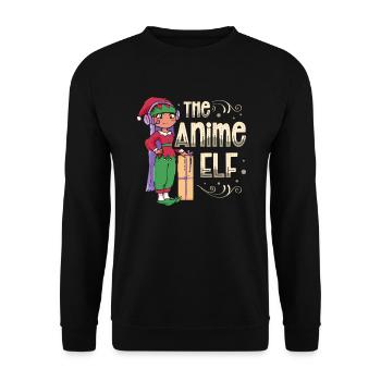 The Anime Elf Merry Christmas Holiday Season Dwarf - Unisex Sweatshirt - black - Front - Alina (178cm) & Michal (187cm)
