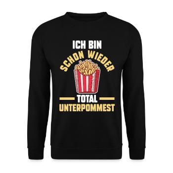 Ich Bin Schon Wieder Total Unterpommest - Unisex Pullover - Schwarz - Vorne - Alina (178cm) & Michal (187cm)