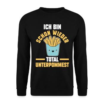 Ich Bin Schon Wieder Total Unterpommest - Unisex Pullover - Schwarz - Vorne - Alina (178cm) & Michal (187cm)
