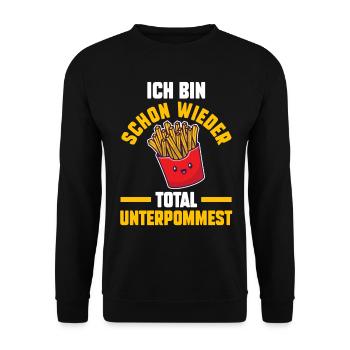 Ich Bin Schon Wieder Total Unterpommest - Unisex Pullover - Schwarz - Vorne - Alina (178cm) & Michal (187cm)