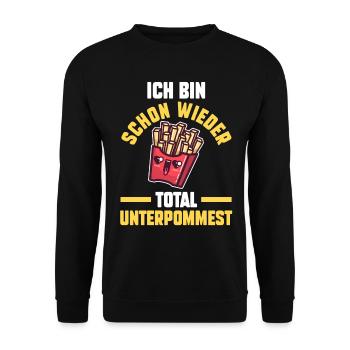 Ich Bin Schon Wieder Total Unterpommest - Unisex Pullover - Schwarz - Vorne - Alina (178cm) & Michal (187cm)