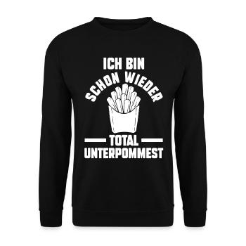 Ich Bin Schon Wieder Total Unterpommest - Unisex Pullover - Schwarz - Vorne - Alina (178cm) & Michal (187cm)