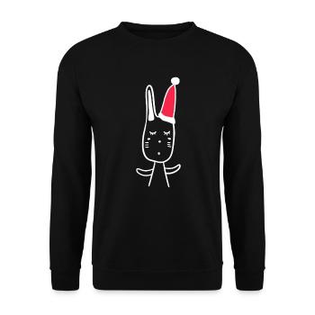 Rabbit Christmas Hat Christmas Sweet Xmax - Unisex Sweatshirt - black - Front - Alina (178cm) & Michal (187cm)