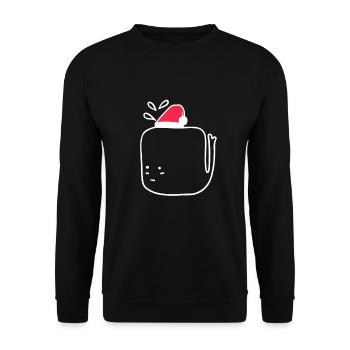 Baleine au chapeau de Noël doux Noël - Sweat-shirt Unisexe - noir - Devant - Alina (178cm) & Michal (187cm)