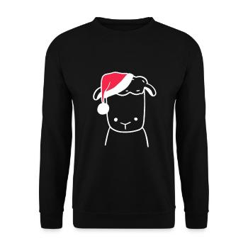 Sheep Christmas Hat Christmas Sweet Xmas Line - Unisex Sweatshirt - black - Front - Alina (178cm) & Michal (187cm)