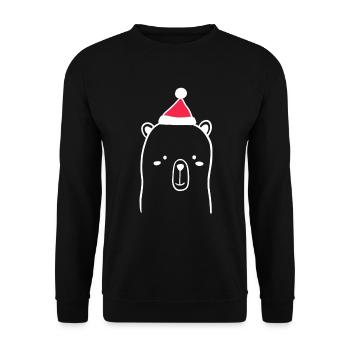 Chapeau de Noël Ours Noël Sweet Xmax - Sweat-shirt Unisexe - noir - Devant - Alina (178cm) & Michal (187cm)