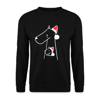 Kangourou Chapeau de Noël Noël Sweet Xmax - Sweat-shirt Unisexe - noir - Devant - Alina (178cm) & Michal (187cm)