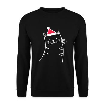 Chapeau de Noël pour chat Noël Sweet Xmax - Sweat-shirt Unisexe - noir - Devant - Alina (178cm) & Michal (187cm)