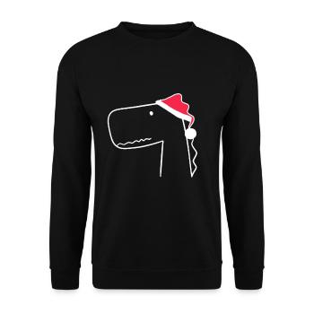 Dino Chapeau de Noël Noël Sweet Xmax - Sweat-shirt Unisexe - noir - Devant - Alina (178cm) & Michal (187cm)